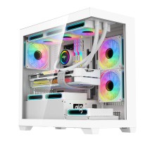 Darkflash C218M computer case + 6 ARGB fans (white)