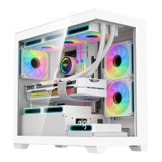 Darkflash C218M computer case + 6 ARGB fans (white)