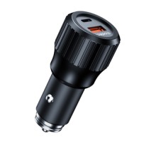 Choetech 63W Dual USB-C 45w+ USB-A 18w fast car charger (black)