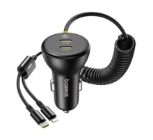 60W Baseus USB-C car charger + Lightning cable (Black)