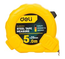 Steel Measuring Tape 5m/25mm Deli Tools EDL9025Y (yellow)