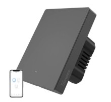 Smart WiFi wall switch SONOFF M5-1C-80 (1-channel, for frame, graphite)