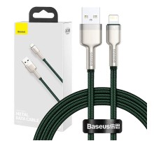 USB cable for Lightning Baseus Cafule, 2.4A, 1m (green)