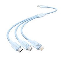 USB 2.0 A to 3in1 3A cable Vention CTPLG 1.5M (blue)