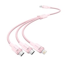 USB 2.0 A to 3in1 3A cable Vention CTPPG 1.5M (pink)