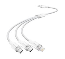 USB 2.0 A to 3in1 3A cable Vention CTPWG 1.5M (white)
