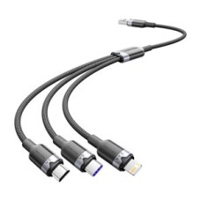 USB 2.0 A to 3-in-1 6A cable Vention CTRBG 1.5M (black)