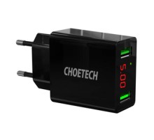 C0028 2*USB-A network charger with display (black)
