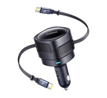 Baseus Enjoyment Max car charger with USB-C+USB-C cables 60W Black