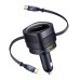 Baseus Enjoyment Max car charger with USB-C+USB-C cables and USB-A+USB-C ports 90W Black