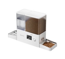 Rojeco 2 in 1 Pet Water Fountain 3.5L & Feeder 5L Button Verson (white)