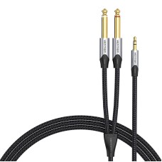Audio cable mini jack 3.5mm to 2x jack 6.35mm male Vention BARHK 8m