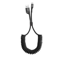 Baseus Spring-loaded cable Lightning 1m 2A (black)
