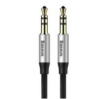 Baseus Yiven Audio Cable mini jack 3,5mm AUX, 1m (Black+Silver)