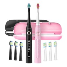 Sonic toothbrushes with head set and case FairyWill FW-507 (Black and pink) Sonic toothbrushes with head set and case FairyWill FW-507 (Black and pink)