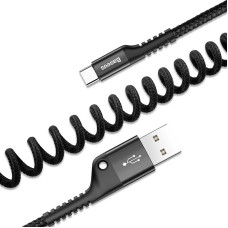 Baseus Spring-loaded USB-C cable 1m 2A (Black) Baseus Spring-loaded USB-C cable 1m 2A (Black)