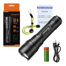 Flashlight Superfire L6-H, 750lm, USB-C Flashlight Superfire L6-H, 750lm, USB-C