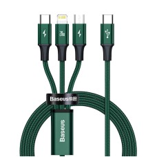 Baseus Rapid Series 3-in-1 cable USB-C For M+L+T 20W 1.5m (Green ) Baseus Rapid Series 3-in-1 cable USB-C For M+L+T 20W 1.5m (Green )