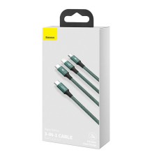 Baseus Rapid Series 3-in-1 cable USB-C For M+L+T 20W 1.5m (Green ) Baseus Rapid Series 3-in-1 cable USB-C For M+L+T 20W 1.5m (Green )