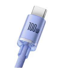 Baseus Crystal Shine cable USB to USB-C, 5A, 1.2m (purple) Baseus Crystal Shine cable USB to USB-C, 5A, 1.2m (purple)
