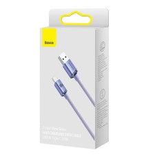Baseus Crystal Shine cable USB to USB-C, 5A, 1.2m (purple) Baseus Crystal Shine cable USB to USB-C, 5A, 1.2m (purple)