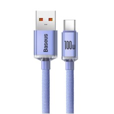 Baseus Crystal Shine cable USB to USB-C, 5A, 1.2m (purple) Baseus Crystal Shine cable USB to USB-C, 5A, 1.2m (purple)