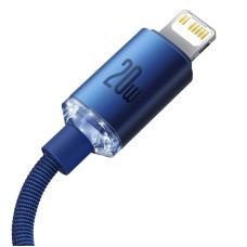 Baseus Crystal cable USB-C to Lightning, 20W, 1.2m (blue) Baseus Crystal cable USB-C to Lightning, 20W, 1.2m (blue)