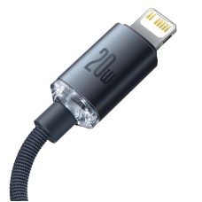 Baseus Crystal cable USB-C to Lightning, 20W, PD, 1.2m (black) Baseus Crystal cable USB-C to Lightning, 20W, PD, 1.2m (black)