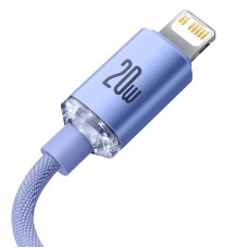 Baseus Crystal cable USB-C to Lightning, 20W, PD, 2m (violet) Baseus Crystal cable USB-C to Lightning, 20W, PD, 2m (violet)