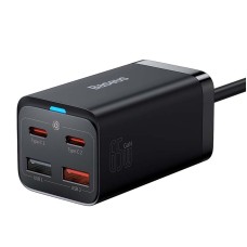 Quick Charger Baseus GaN3 Pro, 2x USB-C, 2x USB, 65W (black) Quick Charger Baseus GaN3 Pro, 2x USB-C, 2x USB, 65W (black)
