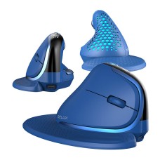 Bezprzewodowa mysz pionowa Delux M618XSD BT+2.4G RGB (niebieska) Bezprzewodowa mysz pionowa Delux M618XSD BT+2.4G RGB (niebieska)