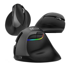 Wireless Vertical Mouse Delux M618Mini BT+2.4G RGB 4000DPI (Iron Gray) Wireless Vertical Mouse Delux M618Mini BT+2.4G RGB 4000DPI (Iron Gray)