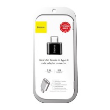Baseus USB to USB Type-C Adapter 2.4A (Black) Baseus USB to USB Type-C Adapter 2.4A (Black)