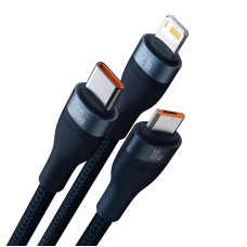 3in1 USB cable Baseus Flash Series, USB-C + micro USB + Lightning, 100W, 1.2m (blue) 3in1 USB cable Baseus Flash Series, USB-C + micro USB + Lightning, 100W, 1.2m (blue)