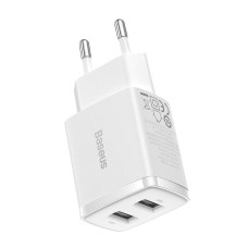 Baseus Compact Quick Charger, 2x USB, 10.5W (white) Baseus Compact Quick Charger, 2x USB, 10.5W (white)