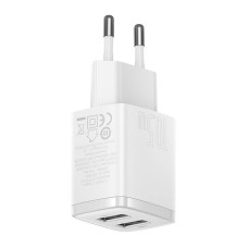 Baseus Compact Quick Charger, 2x USB, 10.5W (white) Baseus Compact Quick Charger, 2x USB, 10.5W (white)