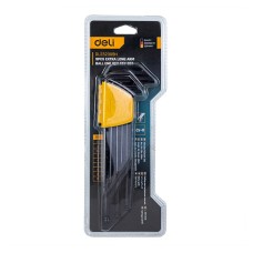 Extra-Long Ball End Hex Key Set Deli Tools EDL232309H, 1.5-10mm, 9pcs