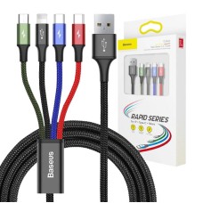 Baseus Fast USB Cable 4in1 2xUSB-C / Lightning / Micro 3,5A 1,2m - Black Baseus Fast USB Cable 4in1 2xUSB-C / Lightning / Micro 3,5A 1,2m - Black
