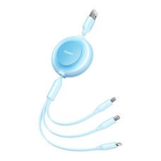 Baseus Bright Mirror 2, USB 3-in-1 cable for micro USB / USB-C / Lightning 3.5A 1.1m (Sky blue) Baseus Bright Mirror 2, USB 3-in-1 cable for micro USB / USB-C / Lightning 3.5A 1.1m (Sky blue)