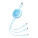 Baseus Bright Mirror 2, USB 3-in-1 cable for micro USB / USB-C / Lightning 3.5A 1.1m (Sky blue)