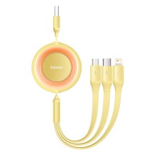 Baseus Bright Mirror 2, USB 3-in-1 cable for micro USB / USB-C / Lightning 3.5A 1.1m (Yellow)