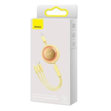 Baseus Bright Mirror 2, USB 3-in-1 cable for micro USB / USB-C / Lightning 3.5A 1.1m (Yellow)