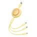 Baseus Bright Mirror 2, USB 3-in-1 cable for micro USB / USB-C / Lightning 3.5A 1.1m (Yellow)