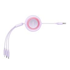 Baseus Bright Mirror 2, 3-in-1 USB 3-in-1 cable for micro USB / USB-C / Lightning 3.5A 1.1m (Purple)