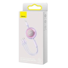 Baseus Bright Mirror 2, 3-in-1 USB 3-in-1 cable for micro USB / USB-C / Lightning 3.5A 1.1m (Purple)