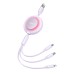 Baseus Bright Mirror 2, 3-in-1 USB 3-in-1 cable for micro USB / USB-C / Lightning 3.5A 1.1m (Purple)