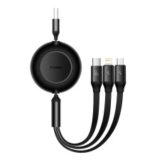 Baseus Bright Mirror 3, USB 3-in-1 cable for micro USB / USB-C / Lightning 66W / 2A 1.1m (Black) Baseus Bright Mirror 3, USB 3-in-1 cable for micro USB / USB-C / Lightning 66W / 2A 1.1m (Black)