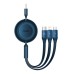 Baseus Bright Mirror 3, USB 3-in-1 cable for micro USB / USB-C / Lightning 66W / 2A 1.1m (Blue)