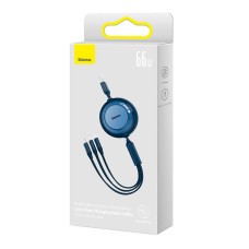 Baseus Bright Mirror 3, USB 3-in-1 cable for micro USB / USB-C / Lightning 66W / 2A 1.1m (Blue)