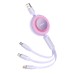 Baseus Bright Mirror 3, USB 3-in-1 cable for micro USB / USB-C / Lightning 66W / 2A 1.1m (Purple)